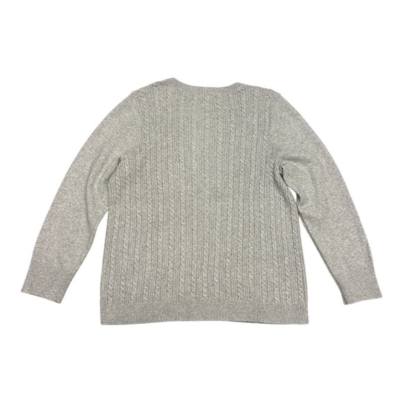 Talbots Plus Metallic Allover Cable Knit Crewneck Sweater - Picture 7 of 10